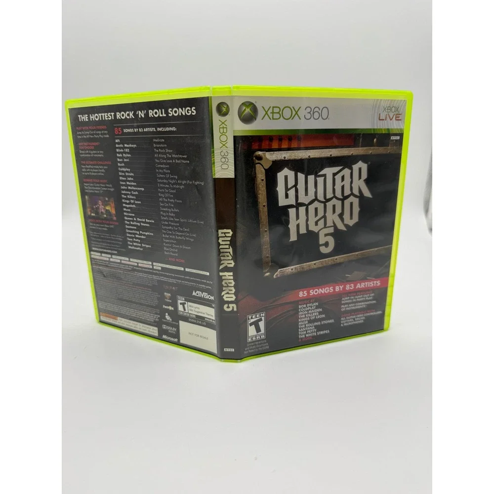Guitar Hero 5 Xbox 360 Game Disc Manual Case 85 Songs 83 Artists CIB
